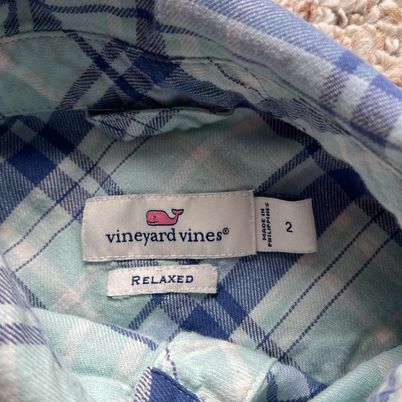 Vineyard Vines Blue Plaid Button Down Shirt - Picture 2 of 2